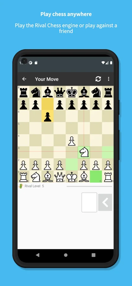 Rival Chess on a phone showing a game in progress